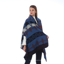 New European and American style fashion geometric color comfortable temperament warm poncho shawl scarf